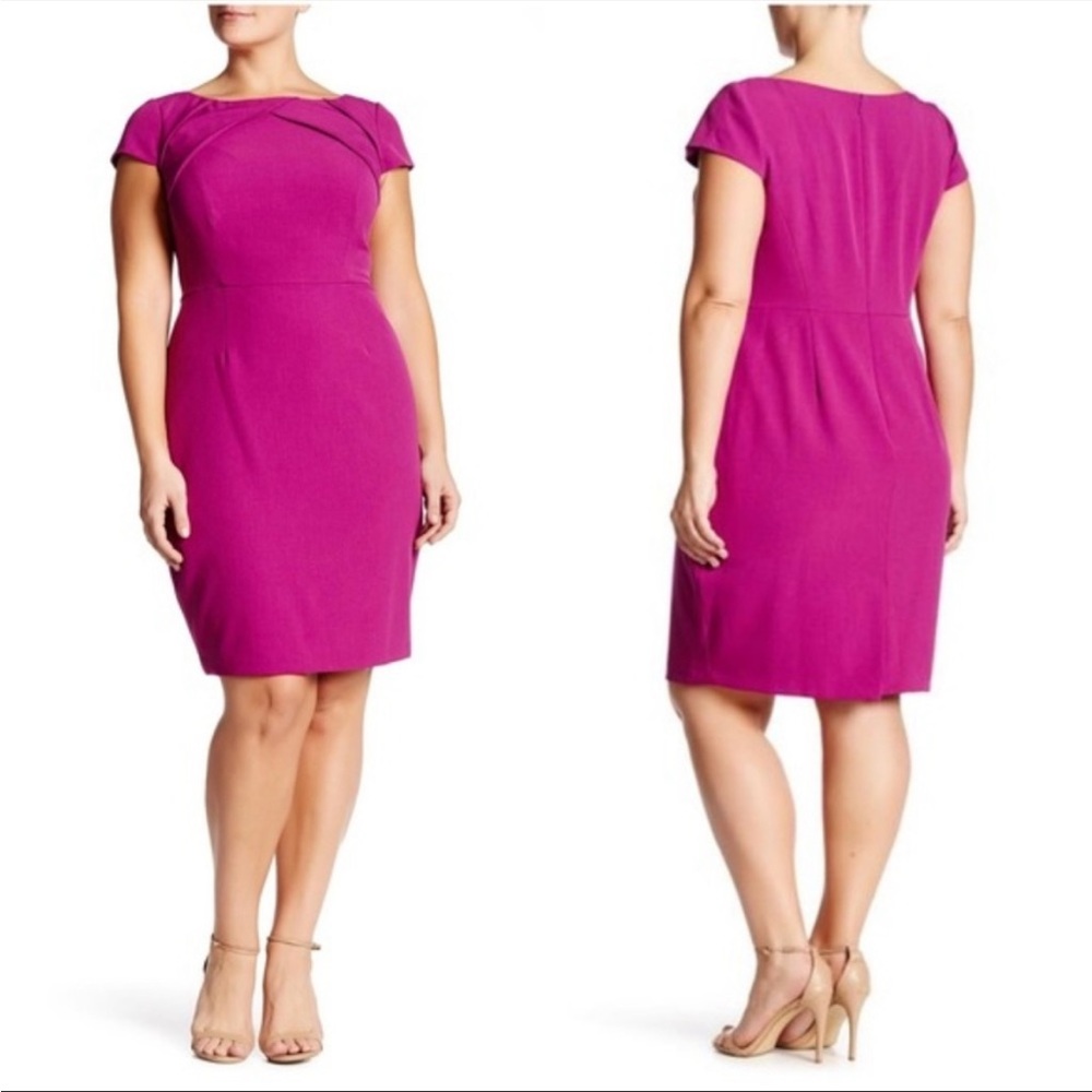 Adrianna Papell Cap Sleeves Sheath Dress 22W